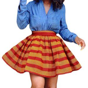 short african print skirts